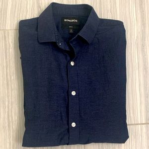 Bonobos Slim Fit Casual Button Down - Dark Blue Size Medium Slim Fit